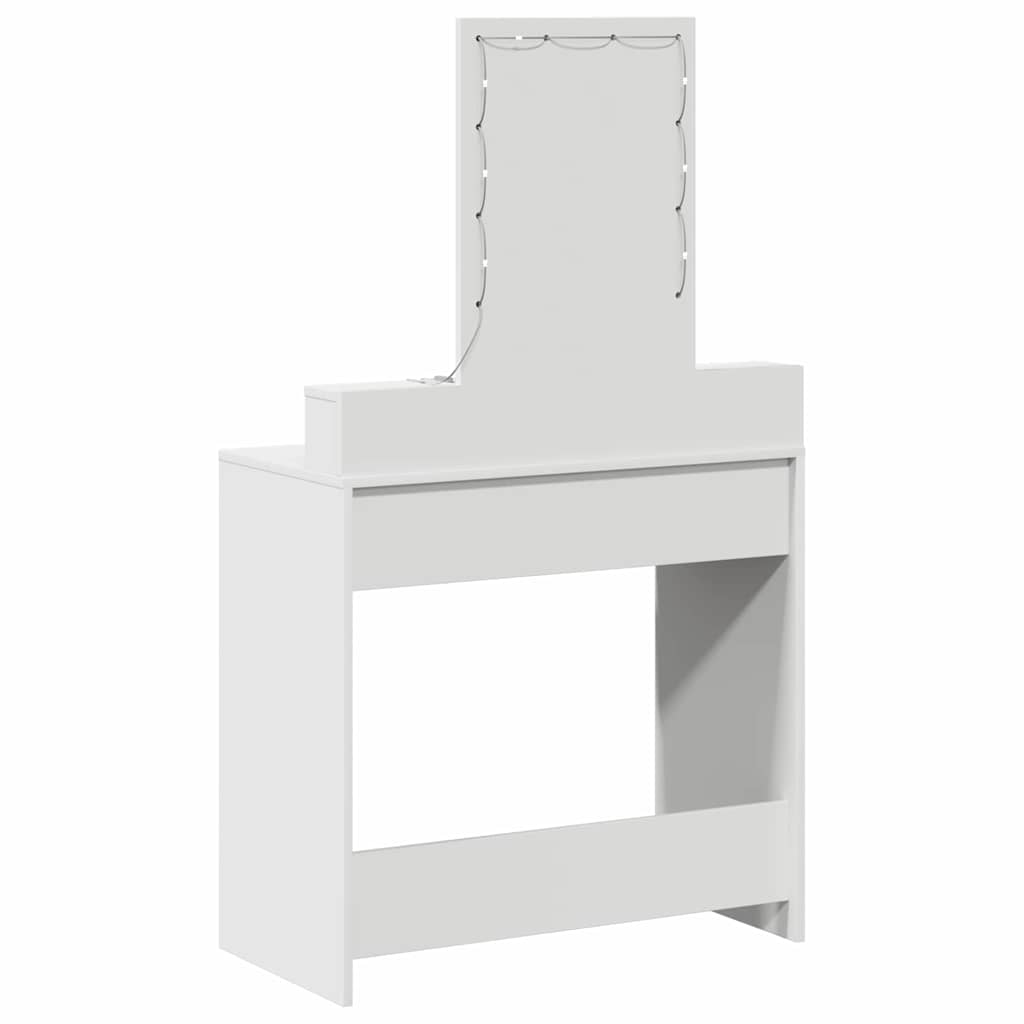Sminkebord Hvit LED 79x41x140 cm