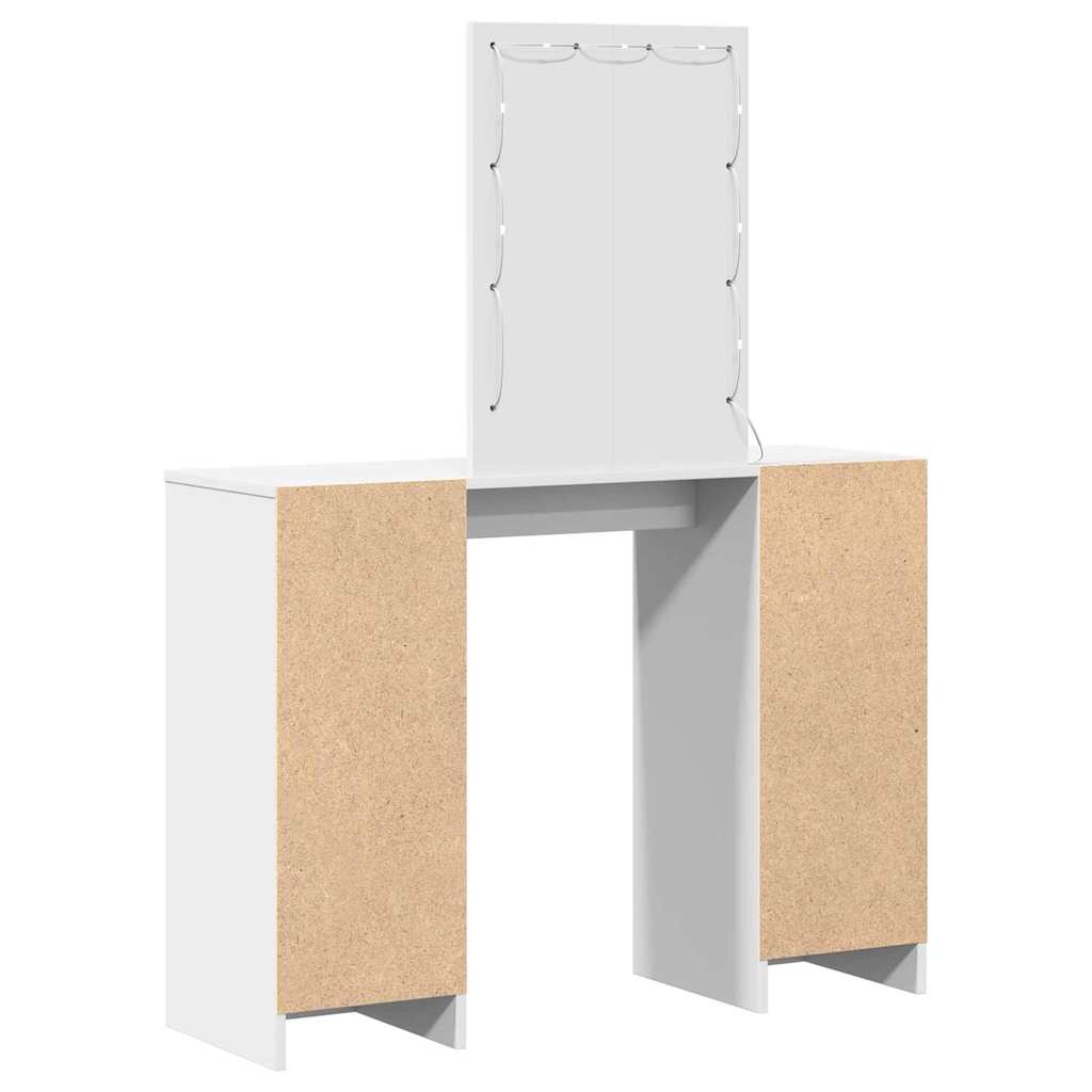 Sminkebord Hvit LED 102x33x135 cm