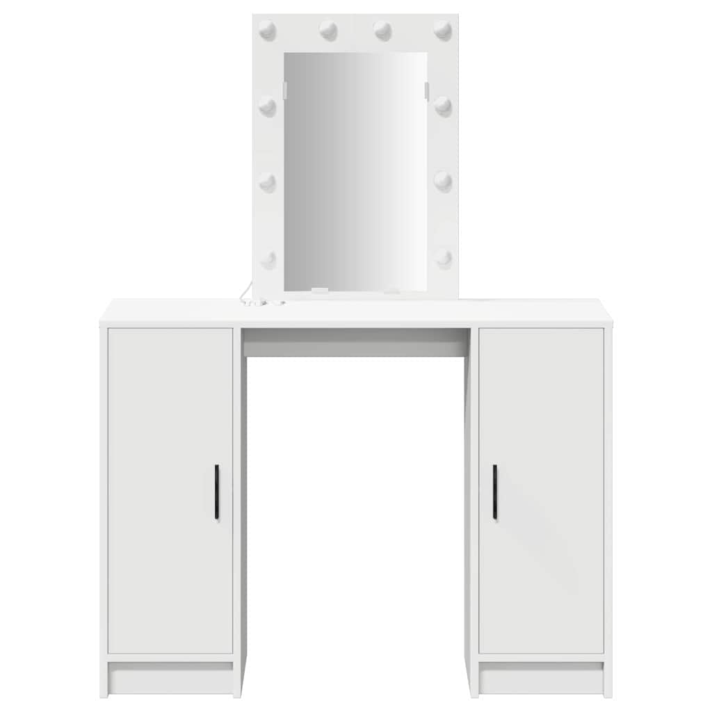 Sminkebord Hvit LED 102x33x135 cm