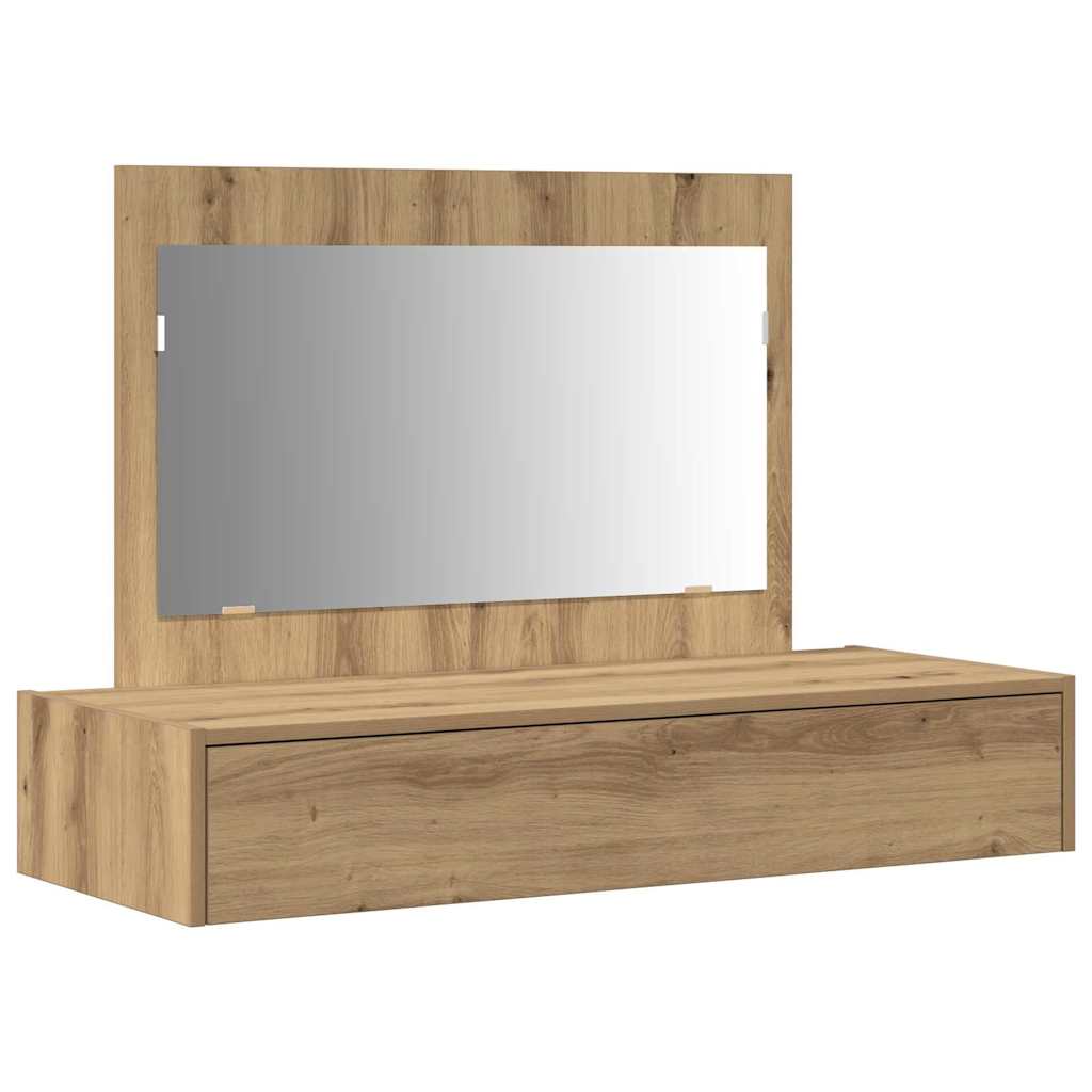 Sminkebord Brun Eik Vegghengt 100x40x70 cm
