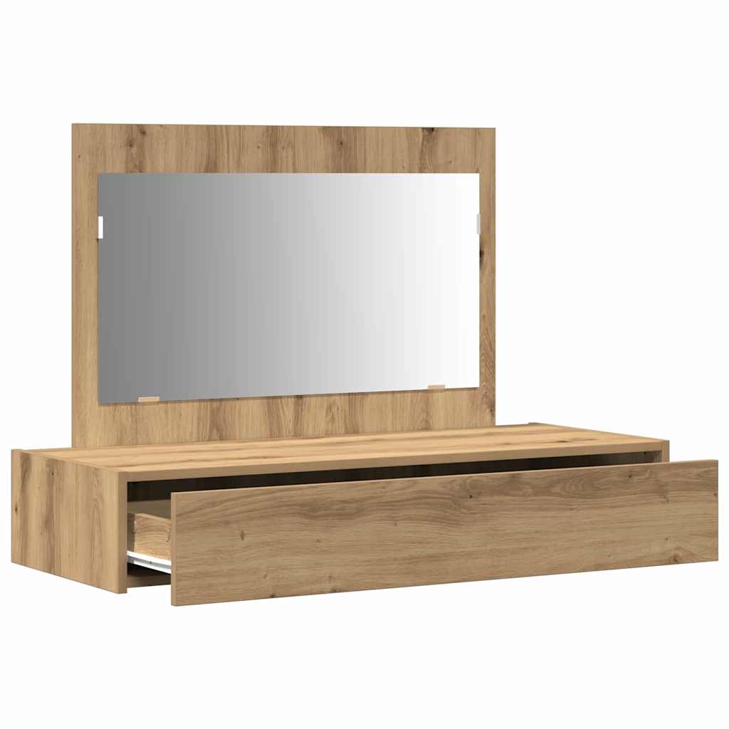 Sminkebord Brun Eik Vegghengt 100x40x70 cm
