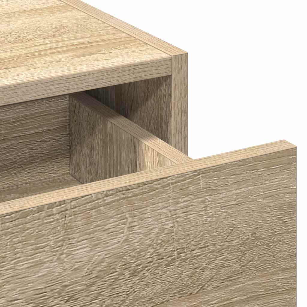 Sminkebord Sonoma Eik Vegghengt LED