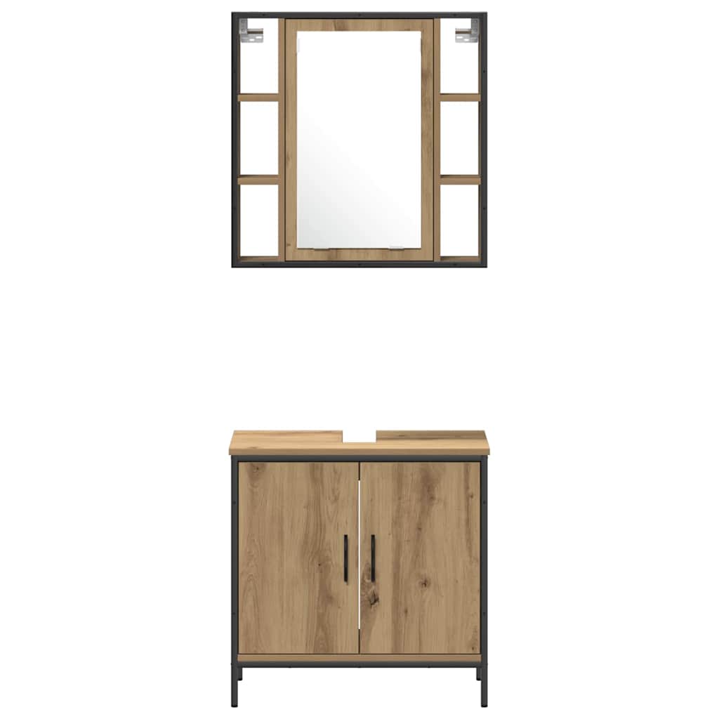 Baderomsskap Artisan Eik 33x33x185,5 cm Konstruert Tre