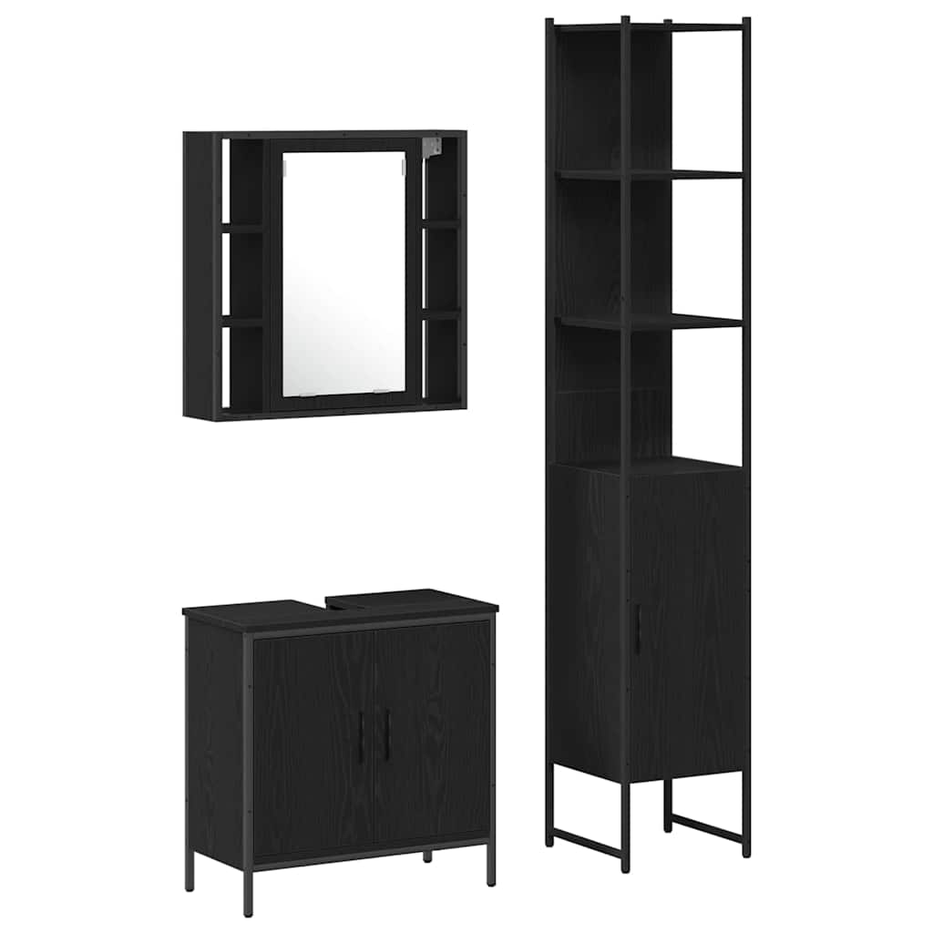 Baderomsskap Svart Eik 60x30x60 cm