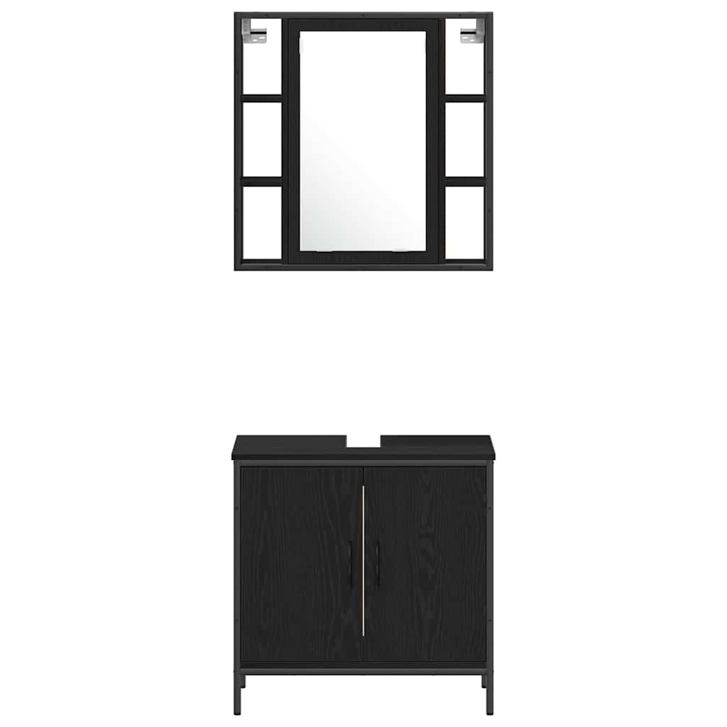 Baderomsskap Svart Eik 60x30x60 cm