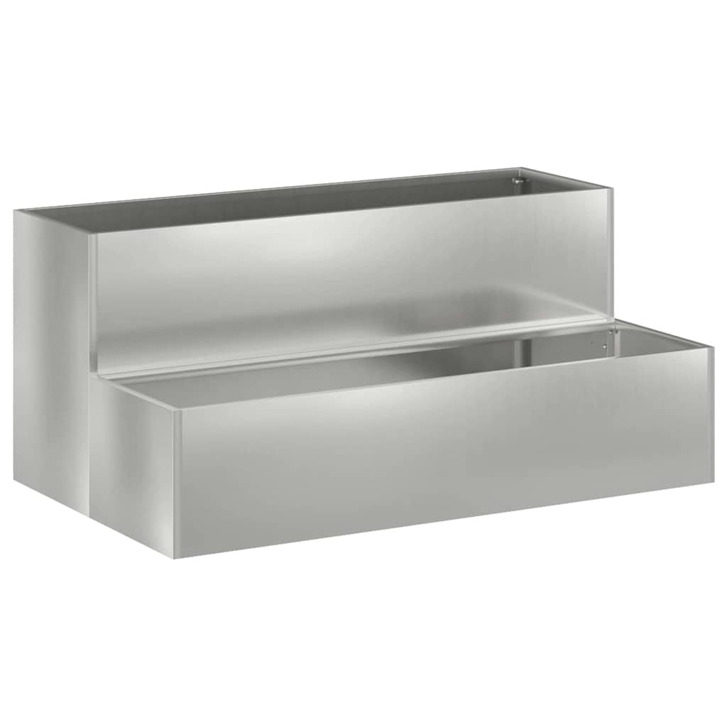 2-Nivå Hageplantekasse, 100x60x45 cm, Laget av Galvanisert Stål
