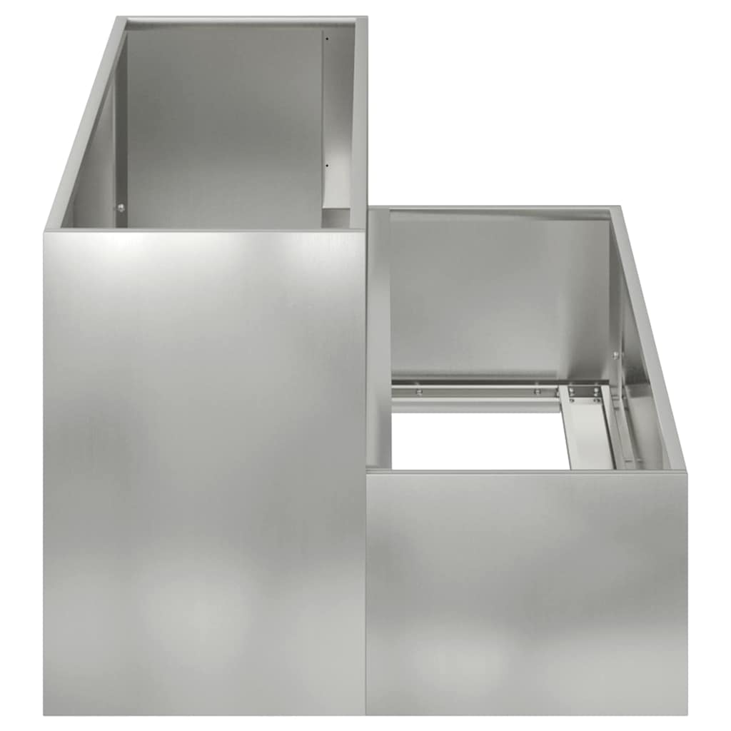 2-Nivå Hageplantekasse, 100x60x45 cm, Laget av Galvanisert Stål