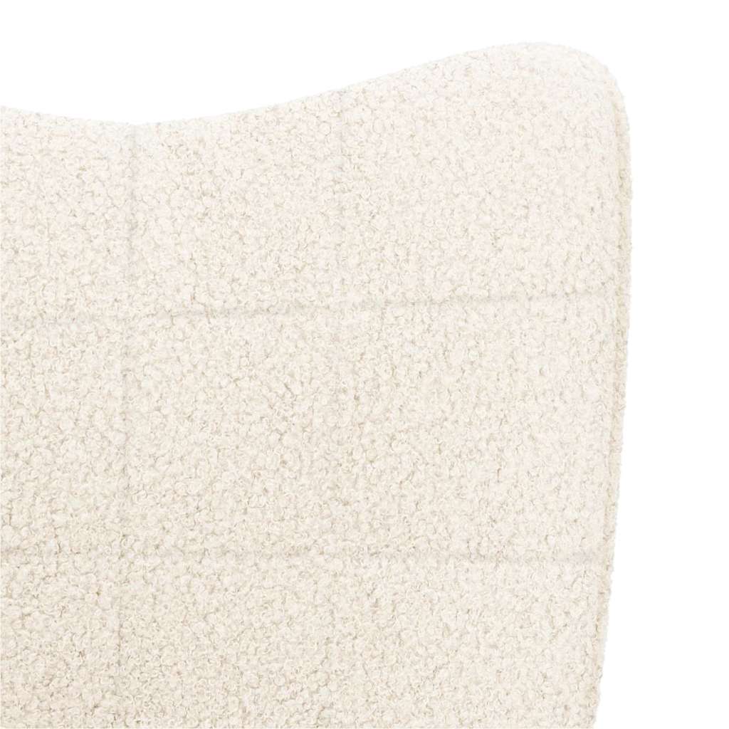 Avslappende Stol Krem Curly Ull-lignende Stoff