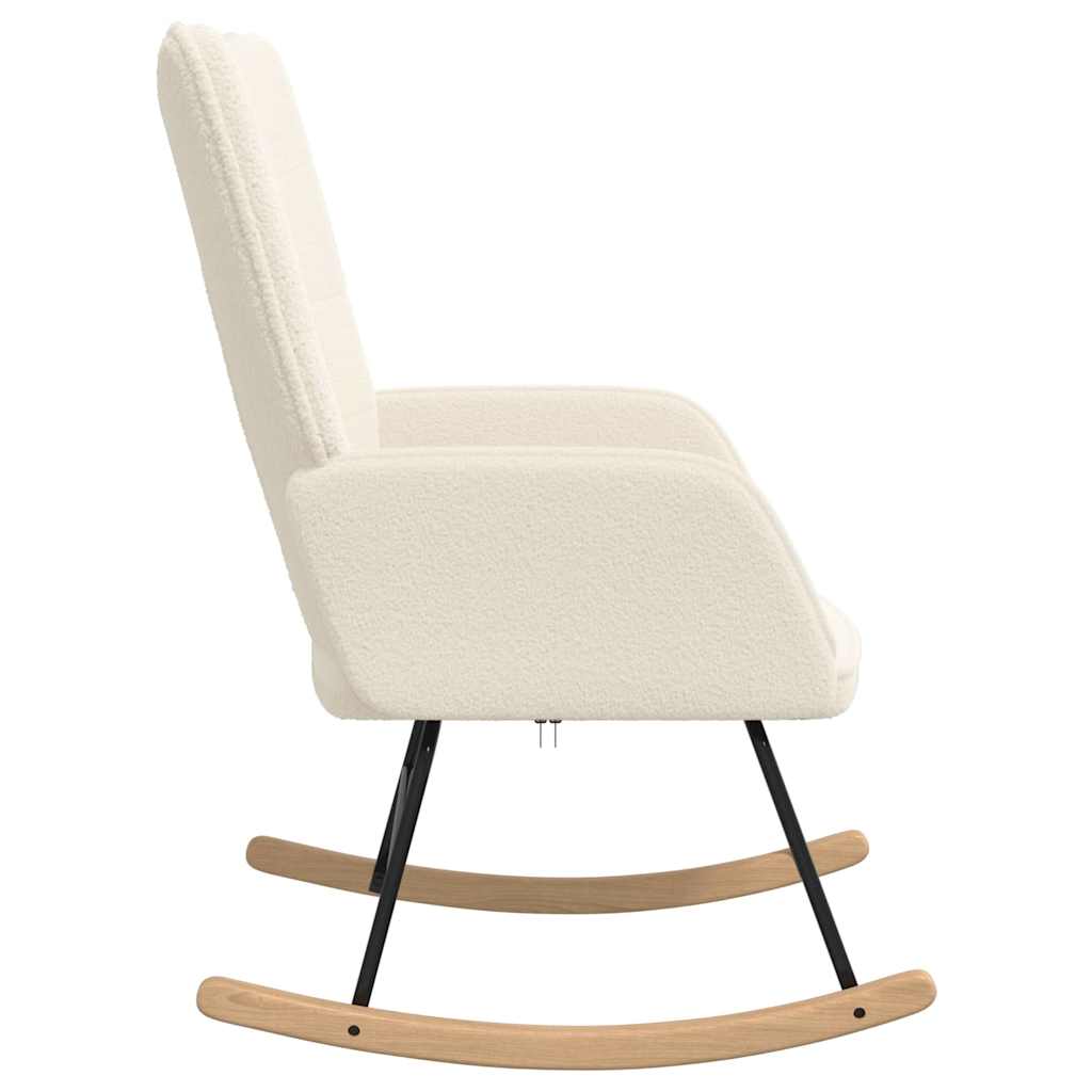 Avslappende Stol Krem Curly Ull-lignende Stoff