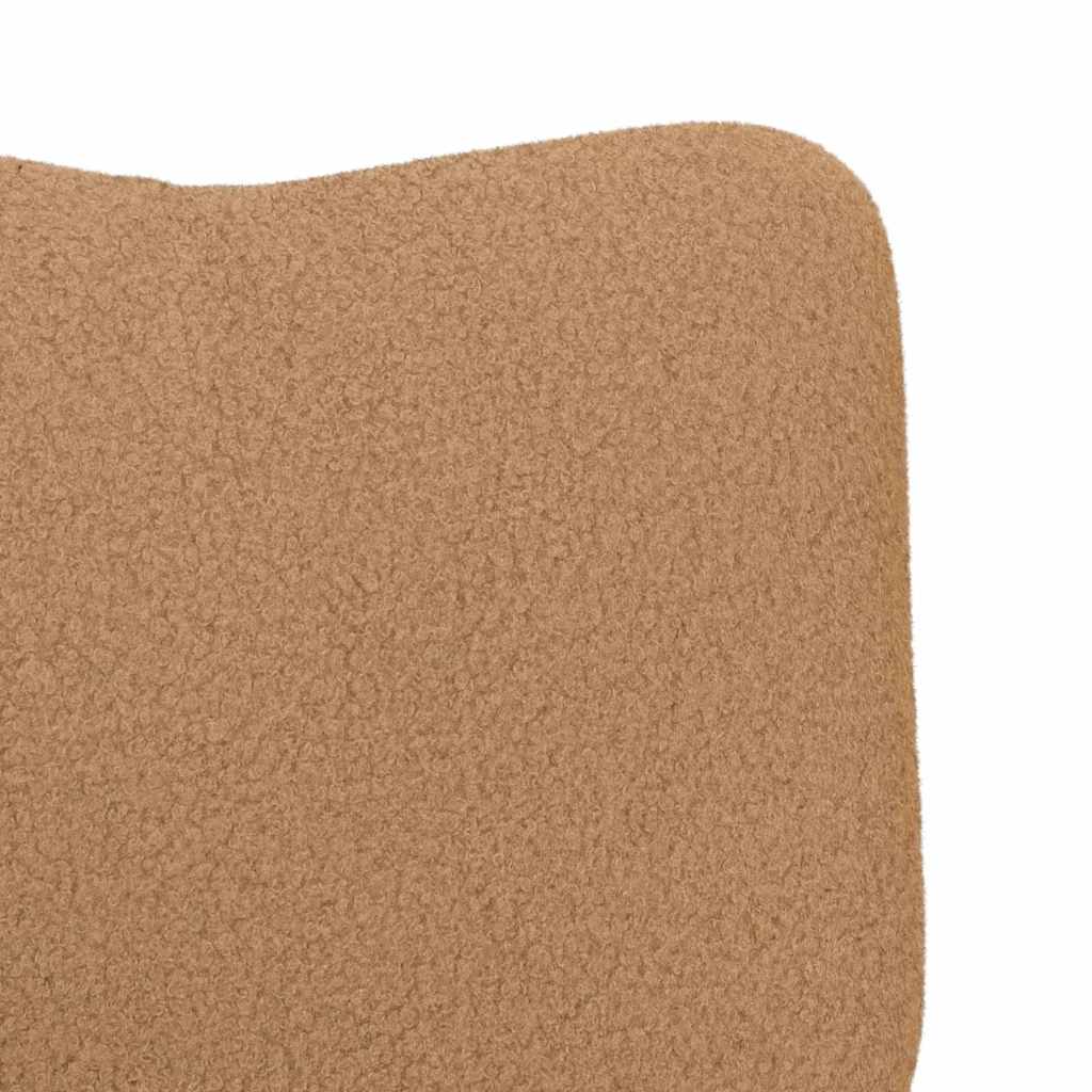 Avslappende Stol Beige Krøllete Ull-liknende Stoff