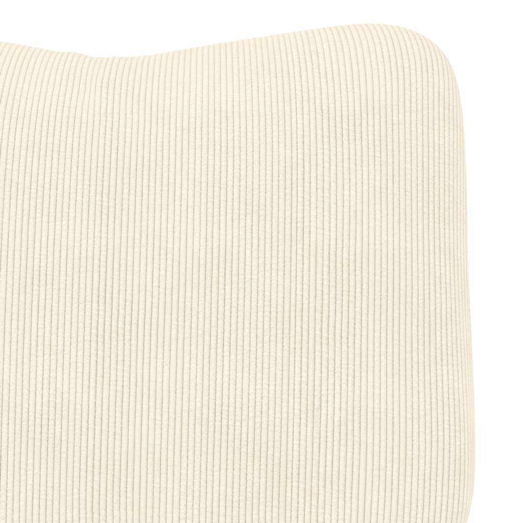 Avslappende Stol Krem Corduroy Stoff