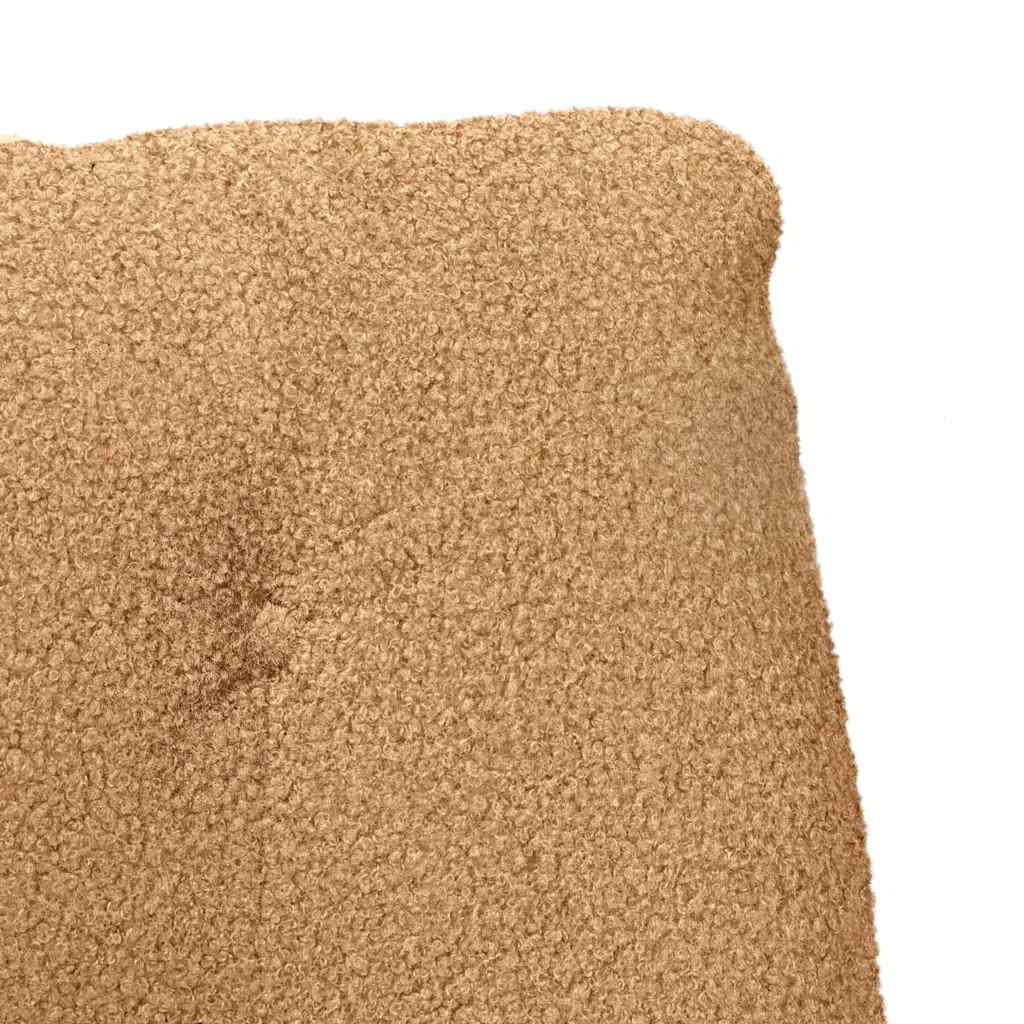 Avslappende Stol Beige Krøllete Ull-lignende Stoff