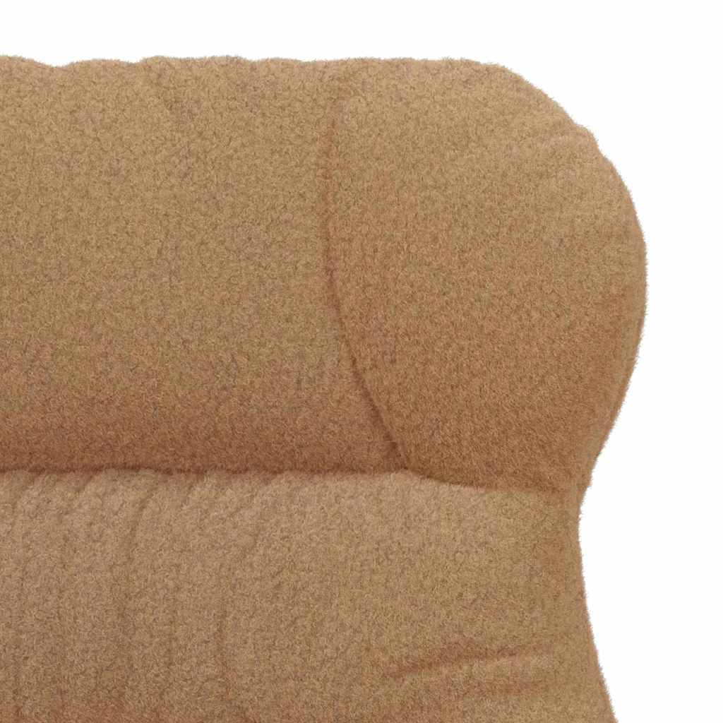Avslappende Stol Beige Krøllete Ull-lignende Stoff
