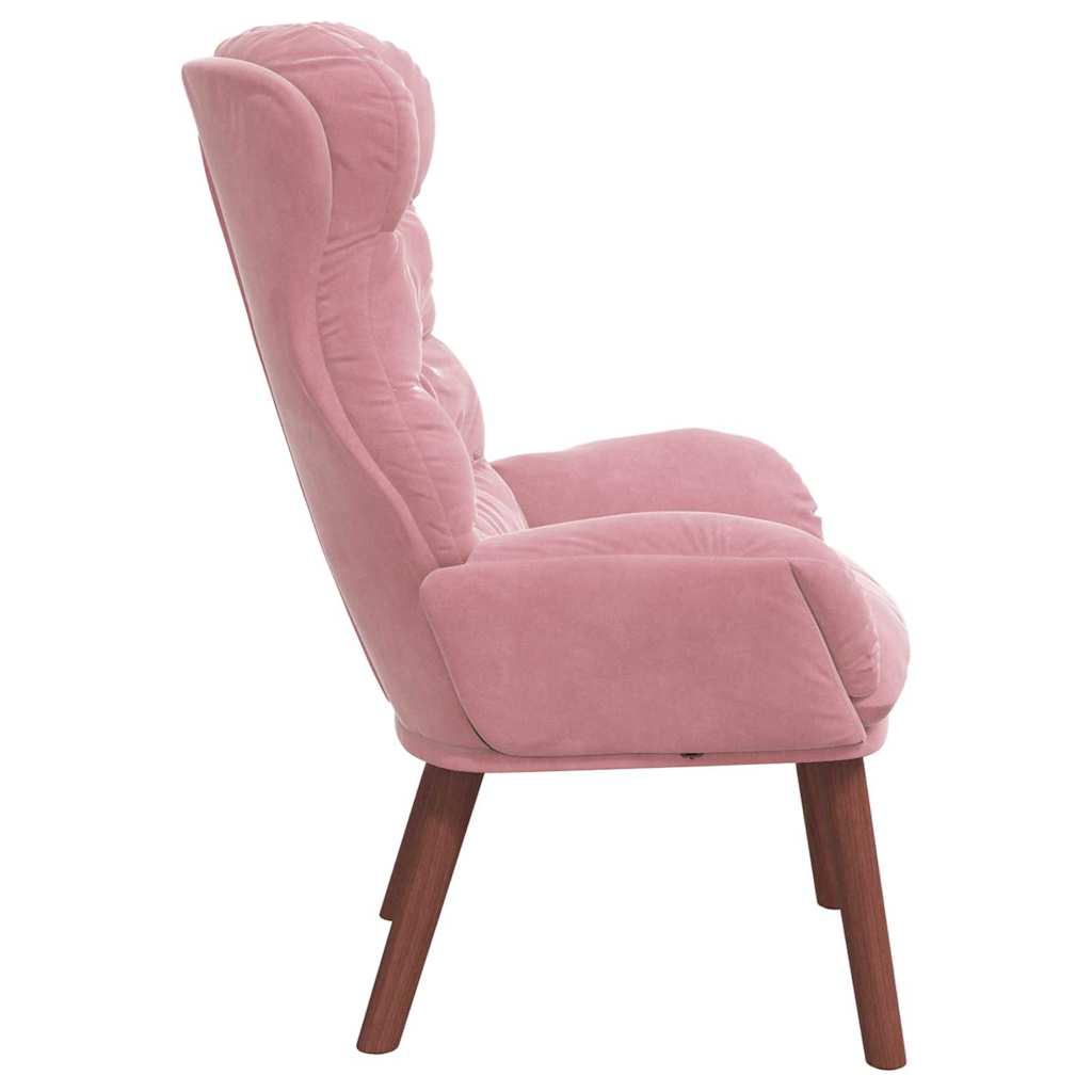 Avslappende Stol Rosa Fløyel