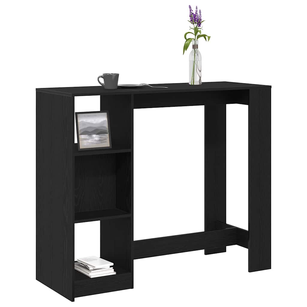 Barbord med hylle Svart Eik 102,5x46x103,5 cm Konstruert Tre