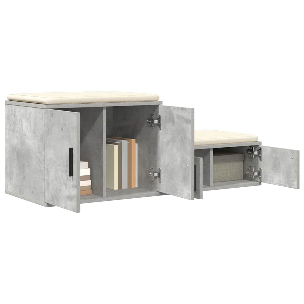Nattbord Sengbord Betonggrå 108x41x40 cm