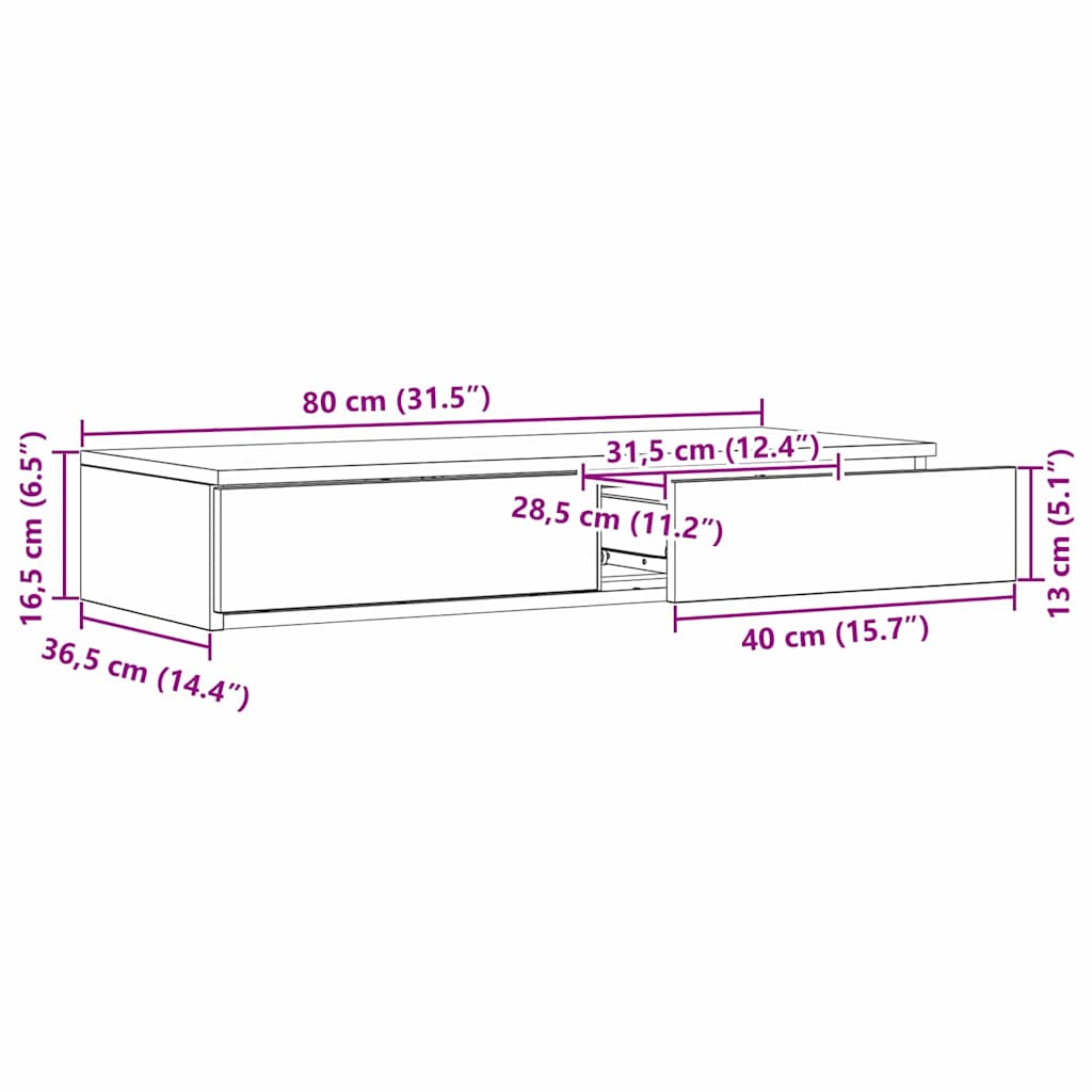 Bedskuffer Gamle Tre 80x36,5x16,5 cm Ingeniørtre