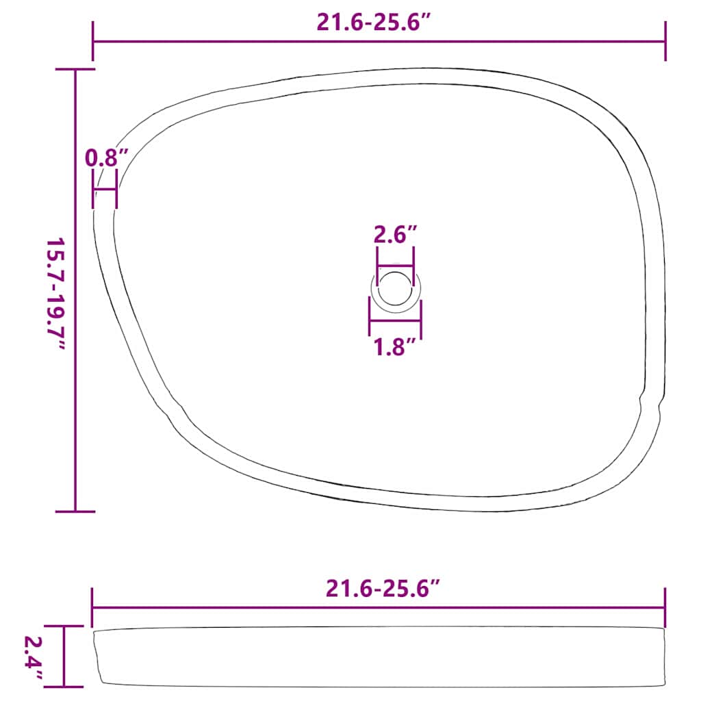 Baderomsvask Grå (55-65) x (40-50) x 6 cm Elvestein