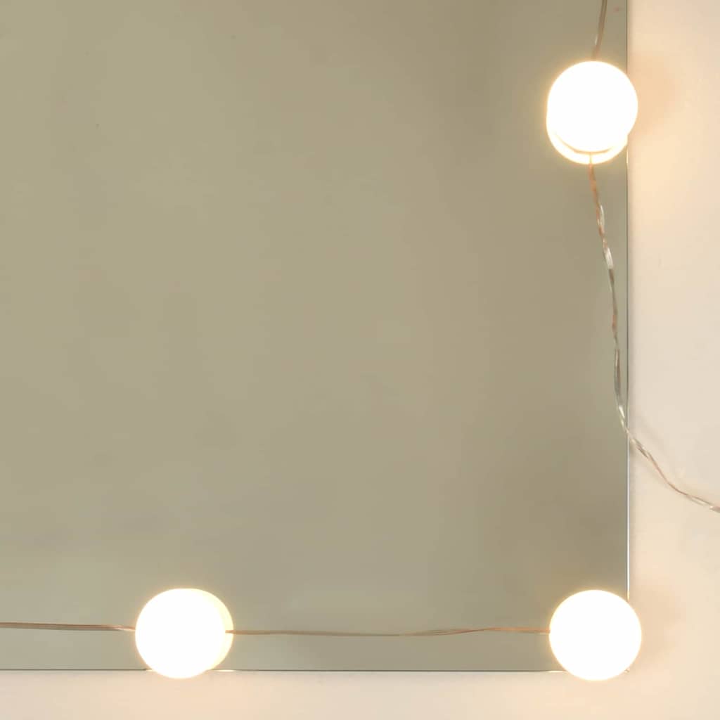 Smykkebord med Speil og LED-lys i Gammelt Tre