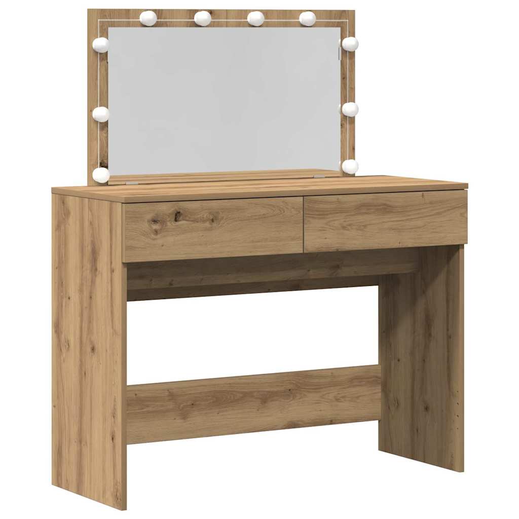 Sminkebord Artisan Eik LED 100x40x120 cm