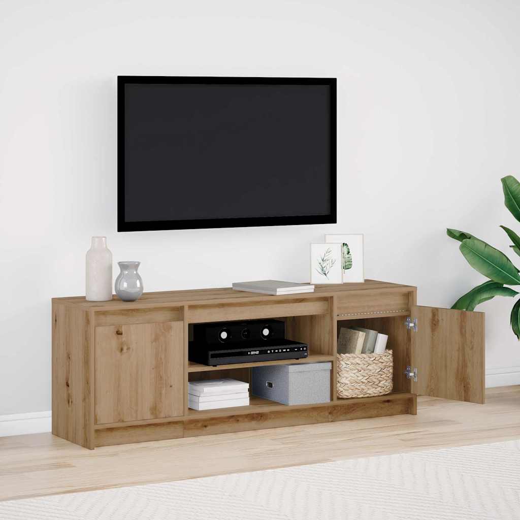 TV-Møbel Artisan Eik TV-skap med LED 139,5x34x50 cm,.