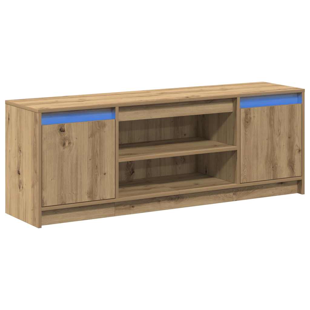 TV-Møbel Artisan Eik TV-skap med LED 139,5x34x50 cm,.