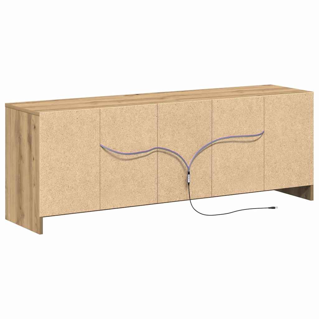 TV-Møbel Artisan Eik TV-skap med LED 139,5x34x50 cm,.
