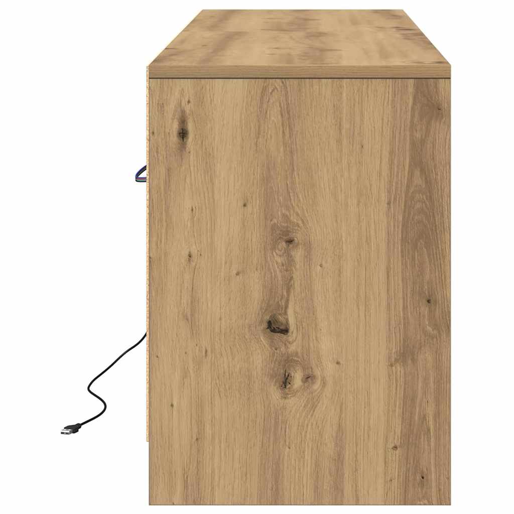 TV-Møbel Artisan Eik TV-skap med LED 139,5x34x50 cm,.