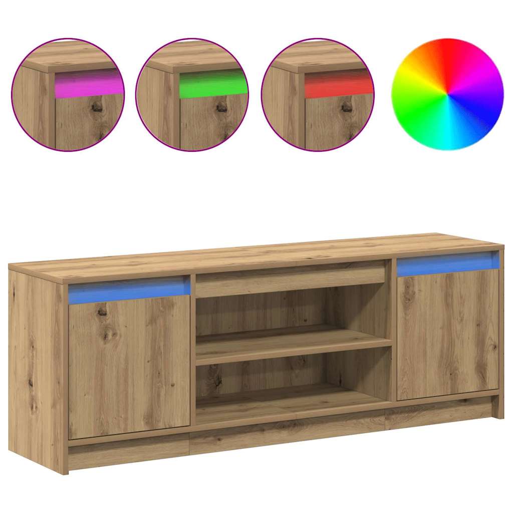 TV-Møbel Artisan Eik TV-skap med LED 139,5x34x50 cm,.