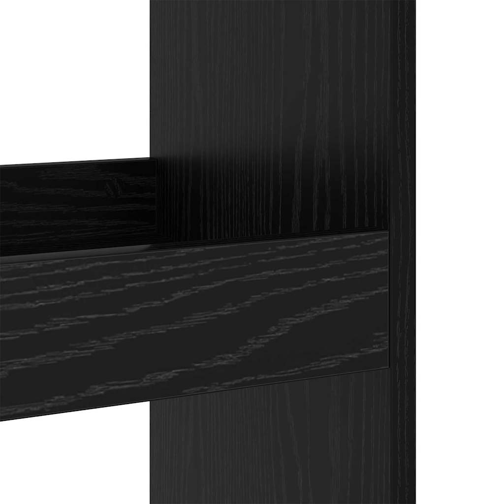 Barbord med Oppbevaring Svart Eik 60x60x102 cm Konstruert Tre