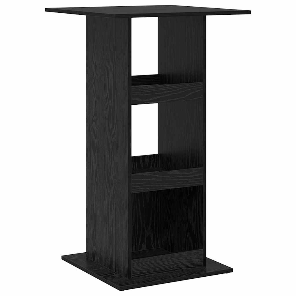 Barbord med Oppbevaring Svart Eik 60x60x102 cm Konstruert Tre