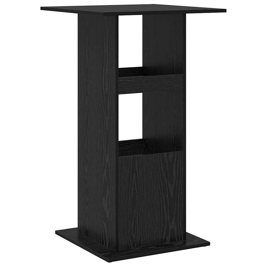Barbord med Oppbevaring Svart Eik 60x60x102 cm Konstruert Tre