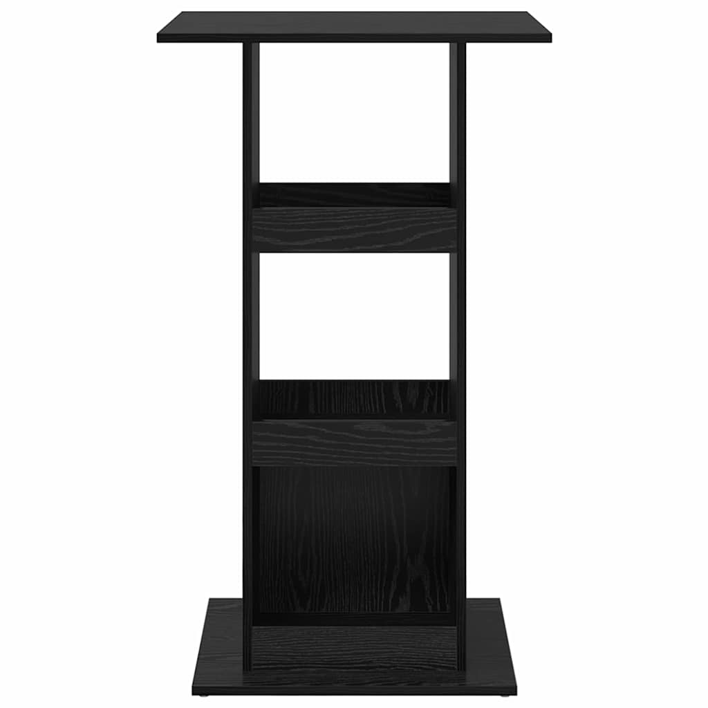 Barbord med Oppbevaring Svart Eik 60x60x102 cm Konstruert Tre