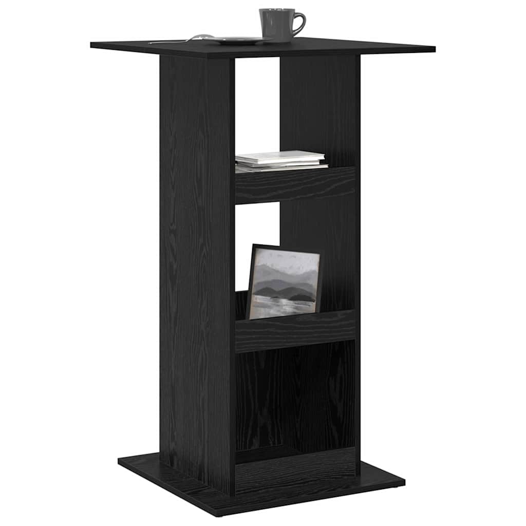 Barbord med Oppbevaring Svart Eik 60x60x102 cm Konstruert Tre