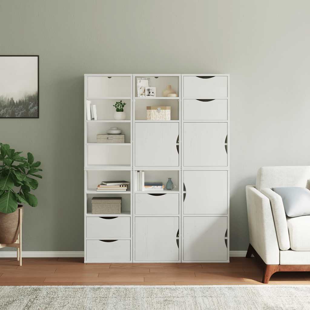 Skap Hvit 6 stk ODDA 40x24x79 cm heltre furu