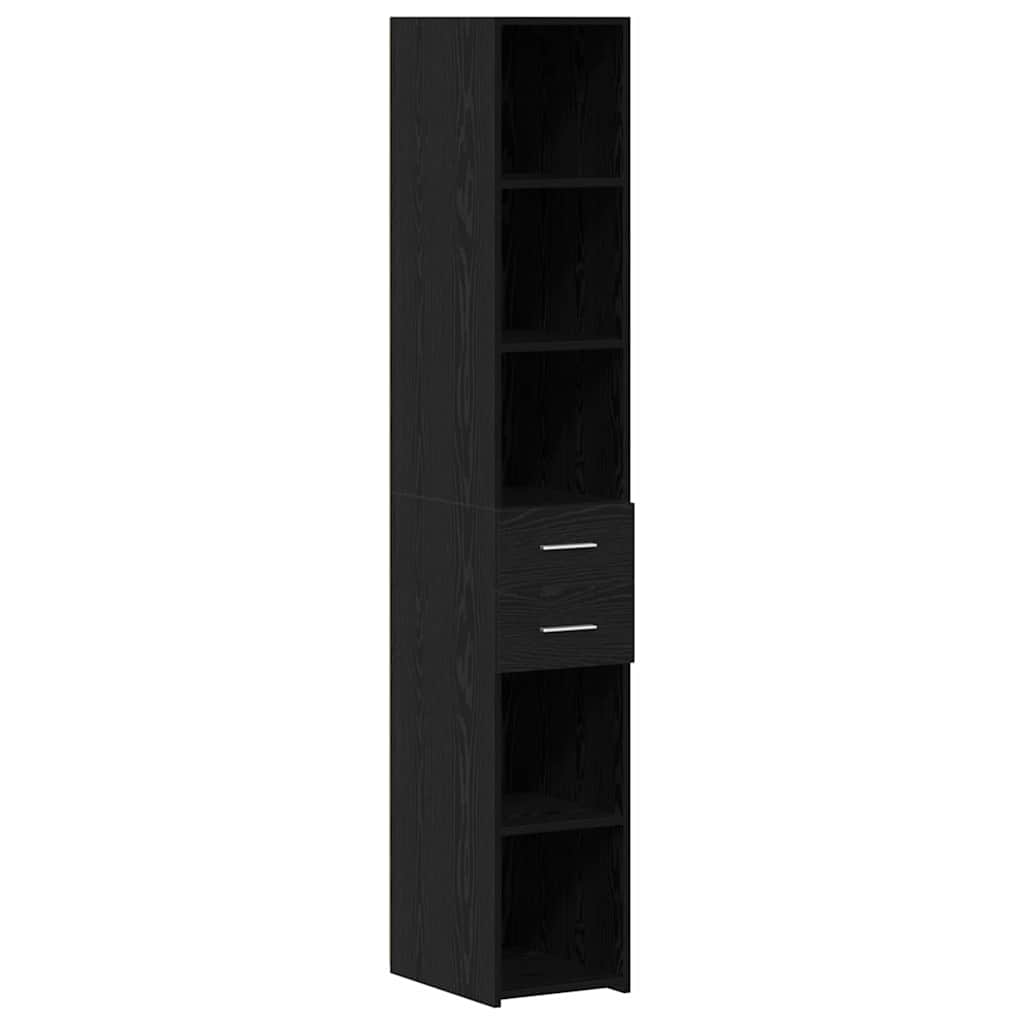 Skap Svart Eik 30x42.5x225 cm Ubehandlet tre
