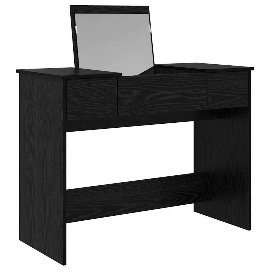 Sminkebord Svart Eik speil 100x45x76 cm