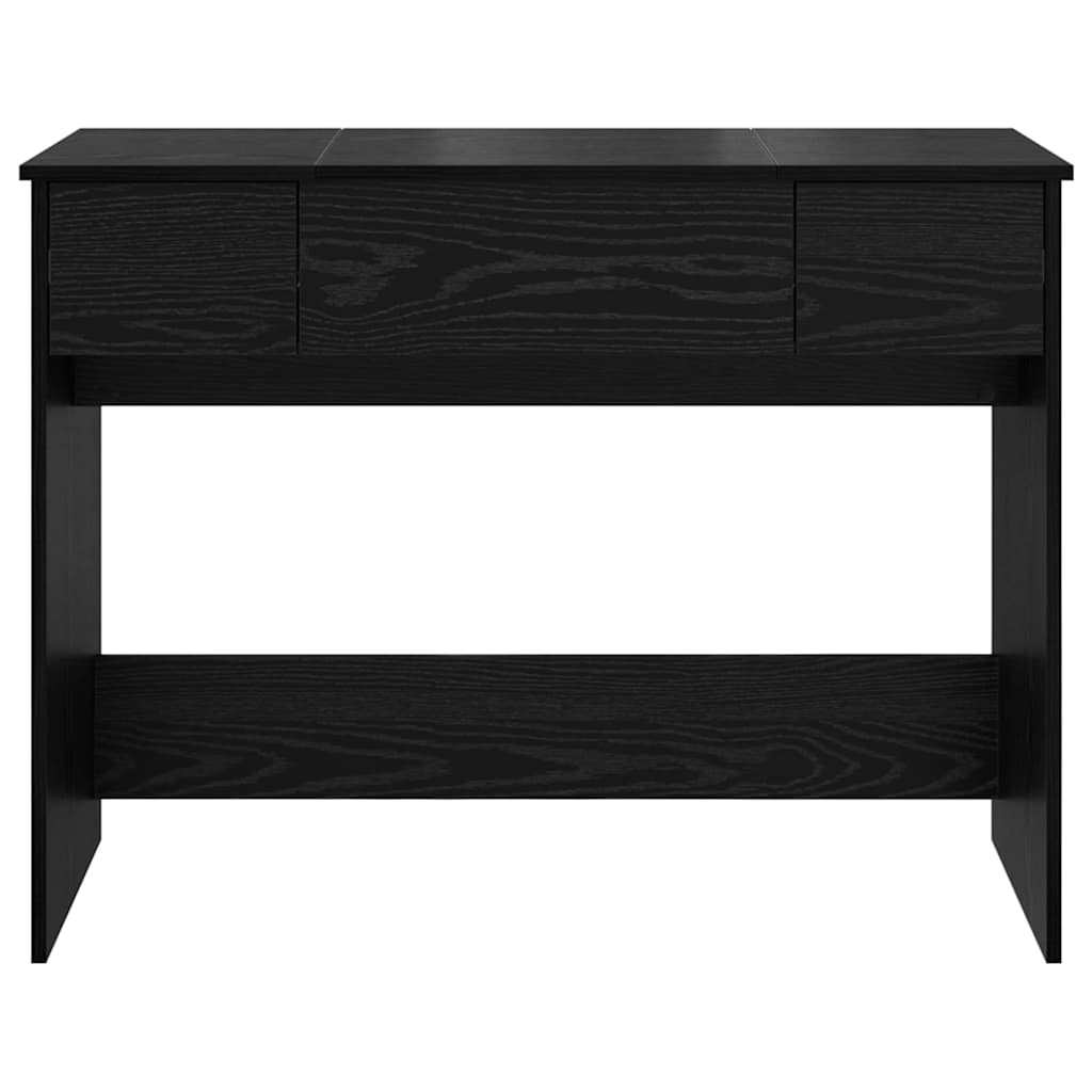 Sminkebord Svart Eik speil 100x45x76 cm