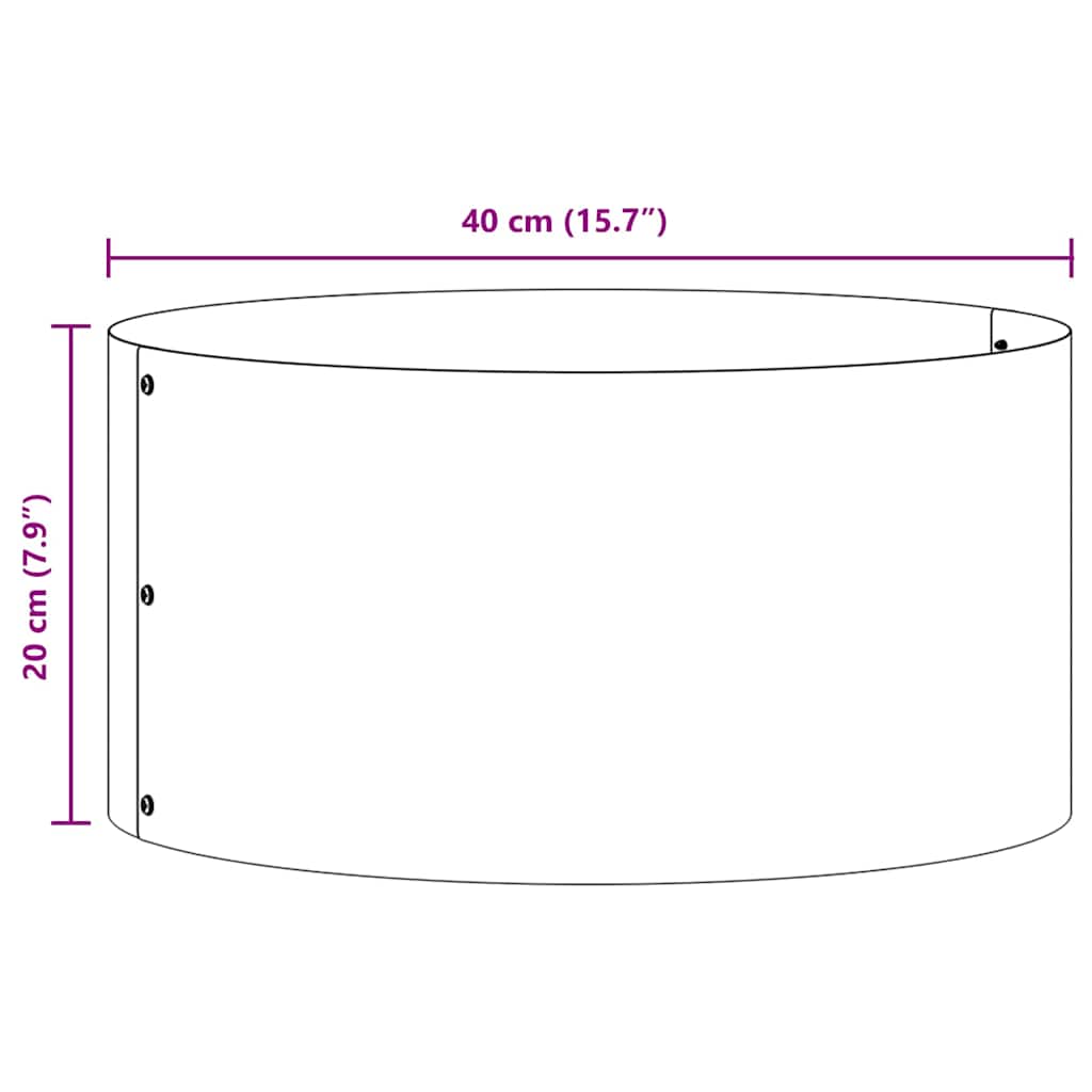 Plante ring 5 pcs Svart 40 x 40 x 20 cm Kaldvalsestål