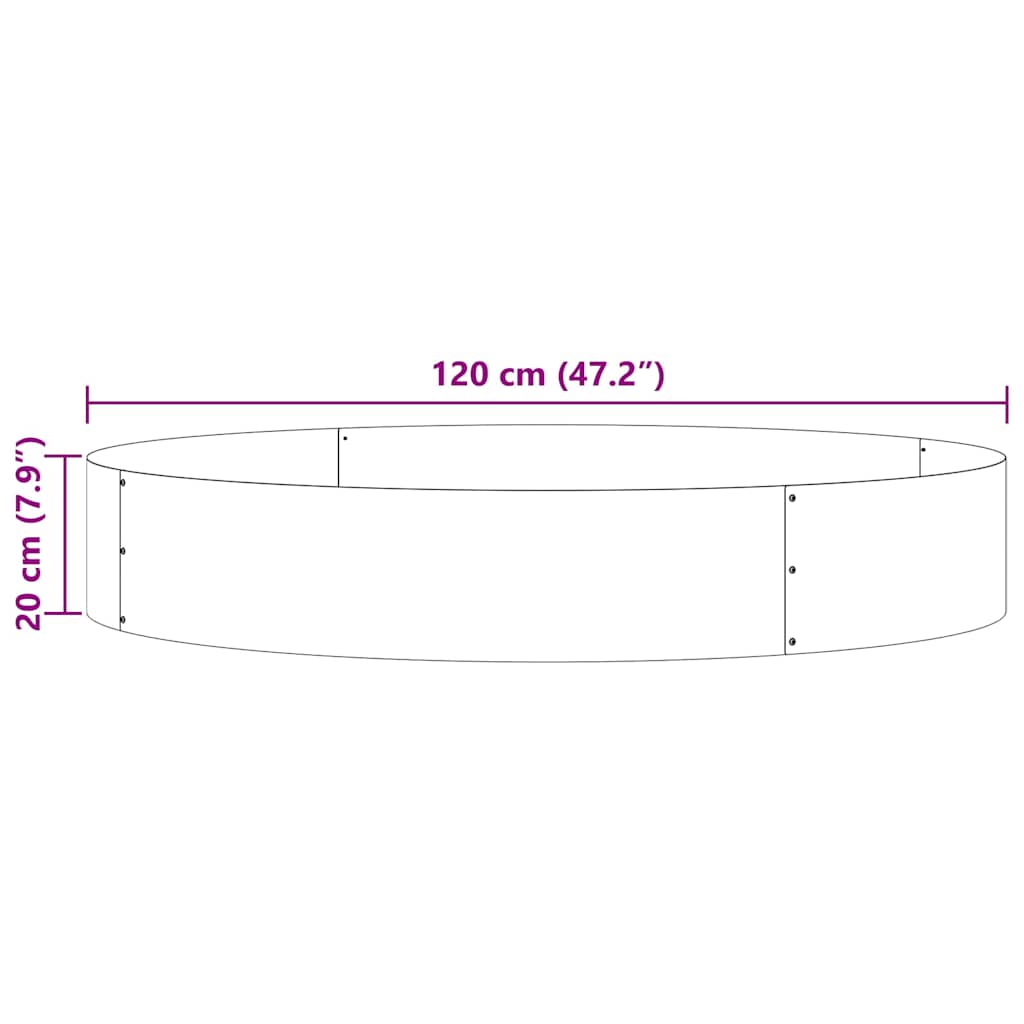 Plante ring 5 pcs sølv 120 x 120 x 20 cm Galvanisert Stål