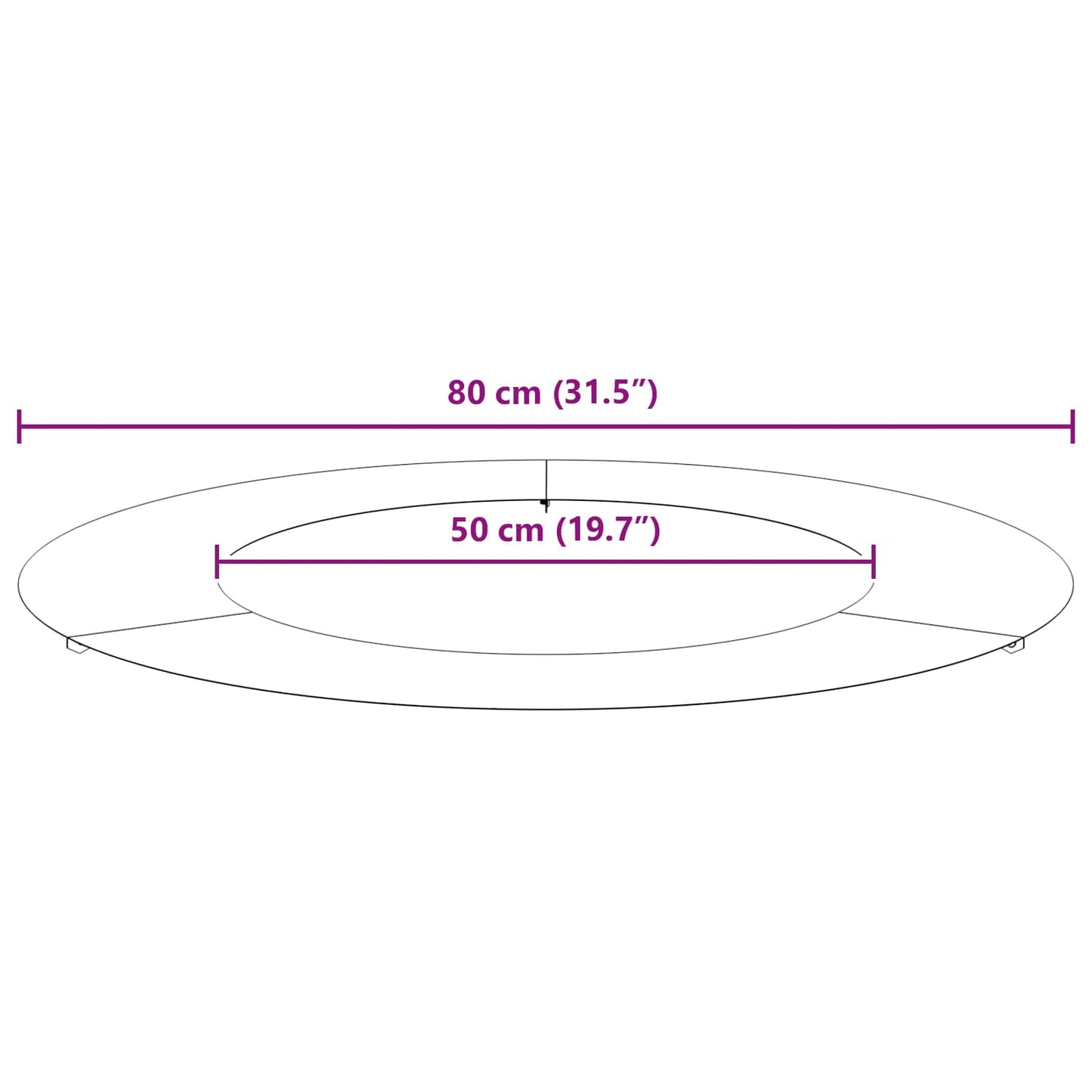 passende for Flat Tre Ringer 5 pcs Brun Ø50 / 80 cm Cortenstål