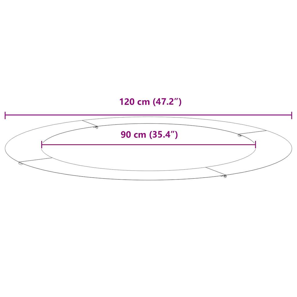 passende for Flat Tre Ring Svart Ø90 / 120 cm Stål