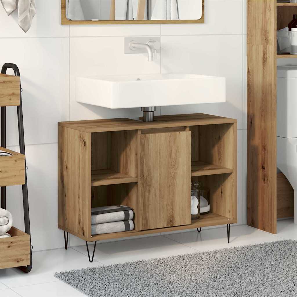 Baderomsspeilskap Artisan Oak Konstruert tre Middels