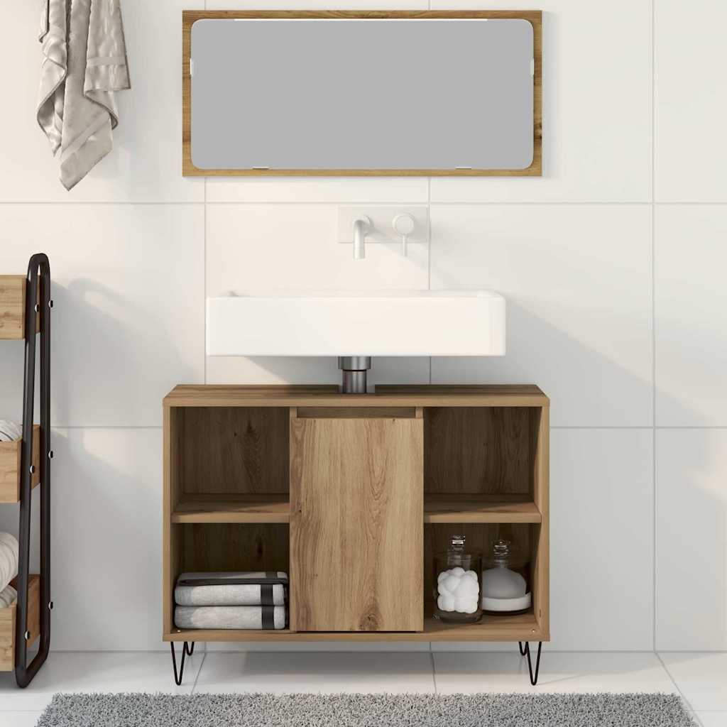 Baderomsspeilskap Artisan Oak Konstruert tre Middels