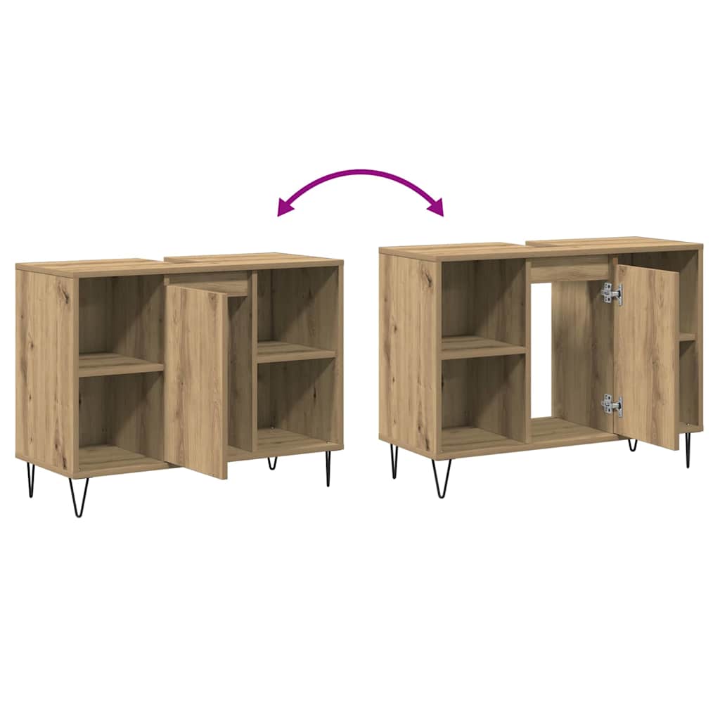 Baderomsspeilskap Artisan Oak Konstruert tre Middels