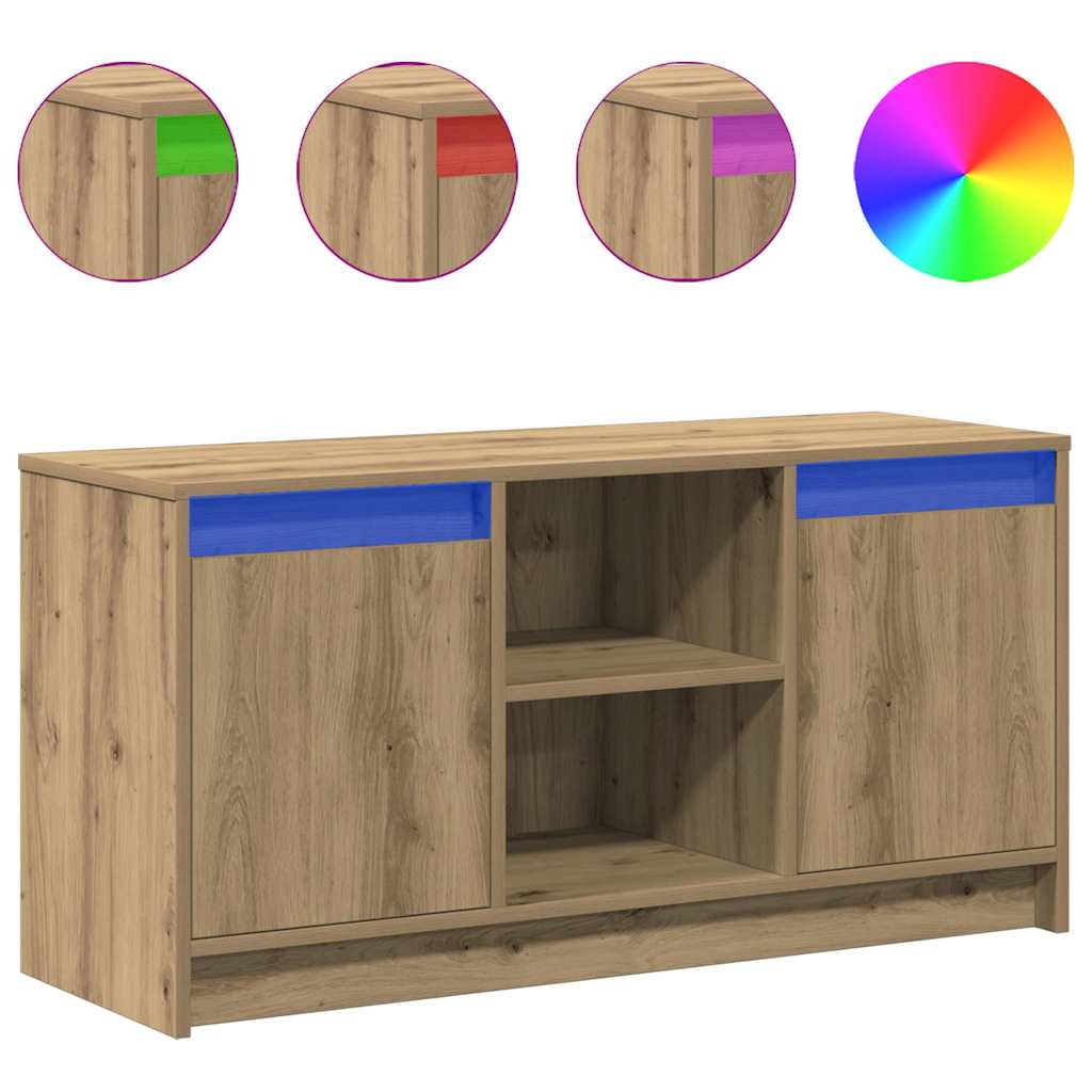 TV-Møbel Artisan Eik TV-skap med LED 100x34x50 cm..