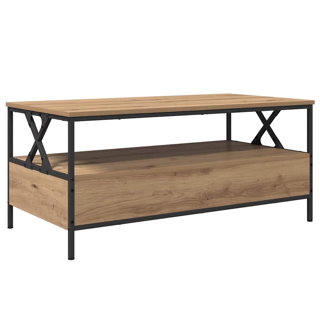 Salongbord Sofabord Artisan Eik med skuff med hylle 100 x 51 x 45 cm