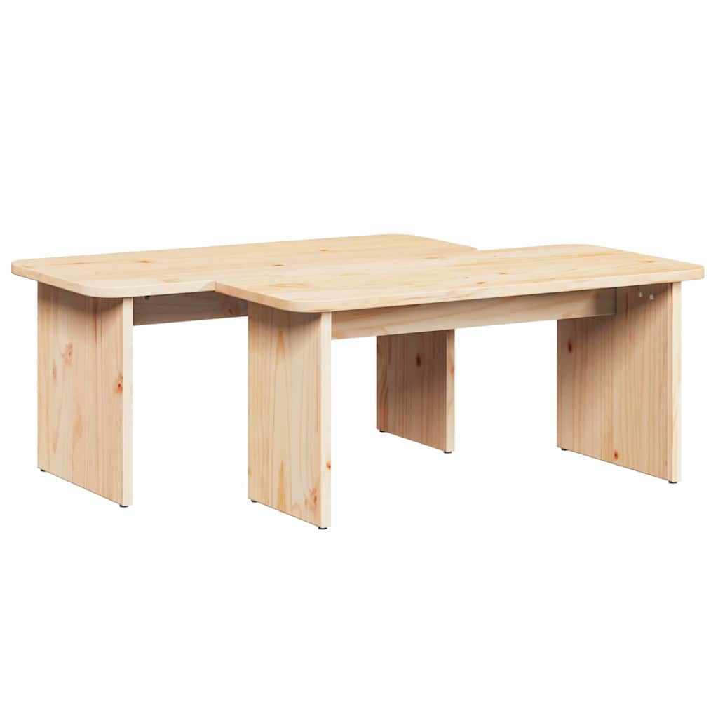 Salongbord Sofabord Tre 2 stk Naturlig 100 x 69 x 35.5 cm Massiv furu tre