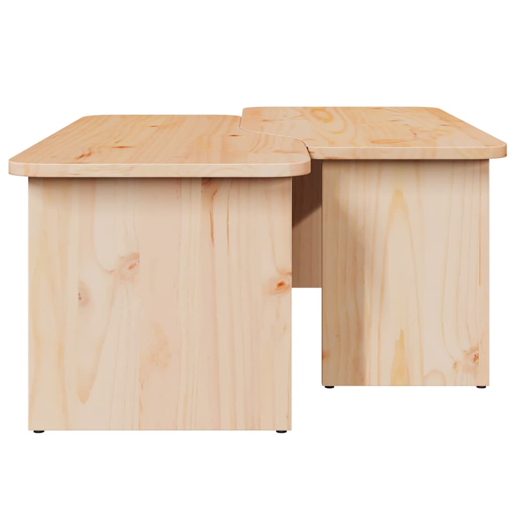 Salongbord Sofabord Tre 2 stk Naturlig 100 x 69 x 35.5 cm Massiv furu tre