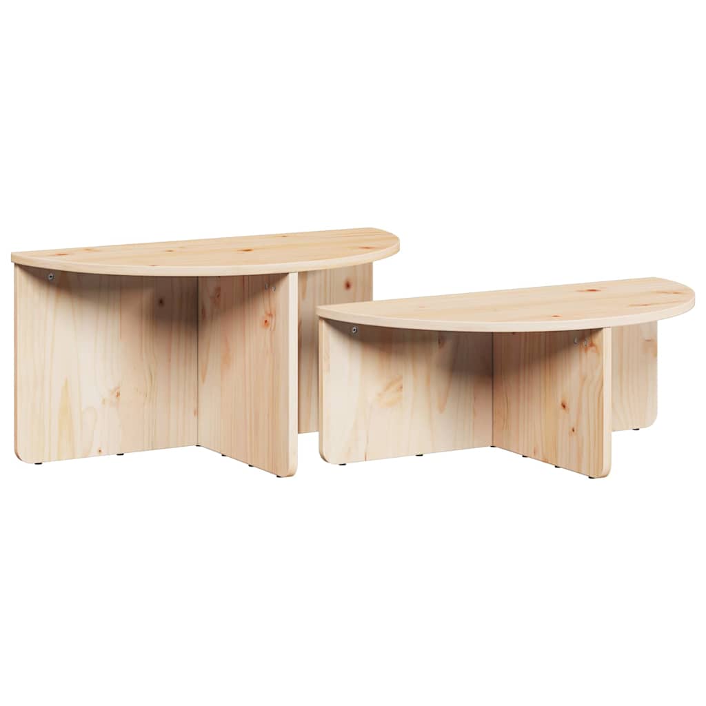 Salongbord Sofabord Tre 2 stk Naturlig 79 x 39.5 x 40 cm Massiv furu tre